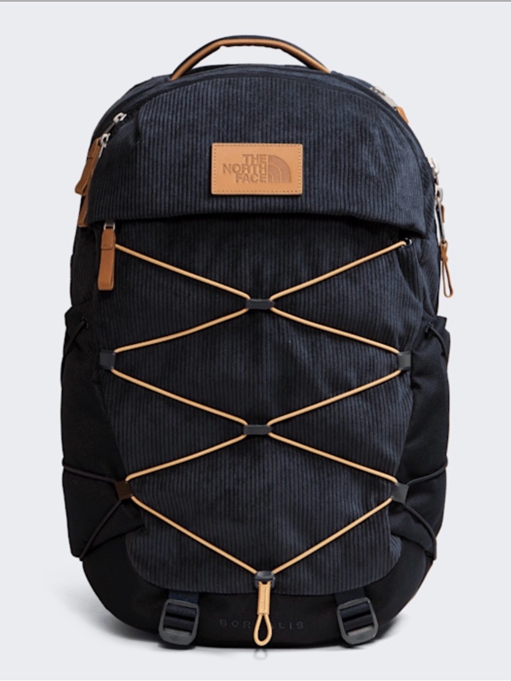 NEW The North Face Borealis Corduroy Backpack Black Zip Pockets 28L School NWT